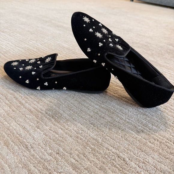 Birdies Starling Crystal Velvet Flat in Black Size: 7 - Picture 10 of 12